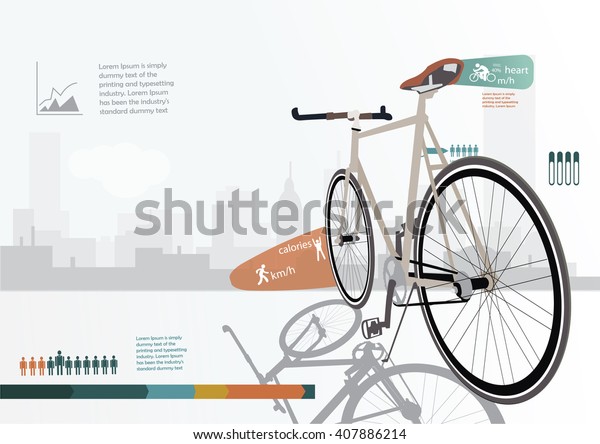 City cycling\
infographics, bikers\
statistic