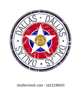 City of Dallas, Texas postal rubber stamp, vector object over white background