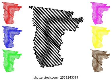 Cidade de Darebin (Comunidade da Austrália, estado de Victoria, Vic) mapa ilustração vetorial, esboço rabiscar Mapa de Darebin