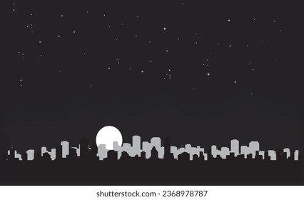 Ciudad en la oscuridad - Vista nocturna de la ciudad.
