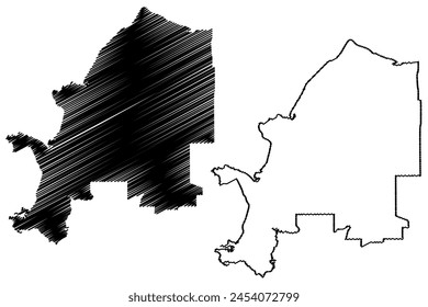 City of Darwin (Commonwealth of Australia, Northern Territory, NT) map vector illustration, scribble sketch map