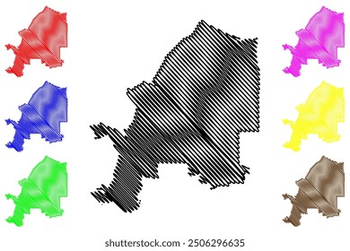 City of Darwin (Commonwealth of Australia, Northern Territory, NT) map vector illustration, scribble sketch map