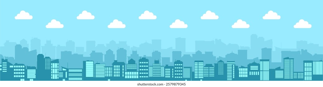 City day background vector featuring a modern urban skyline high rise buildings, Perfect for cityscapes, business, architecture, night views, and metropolitan design projects