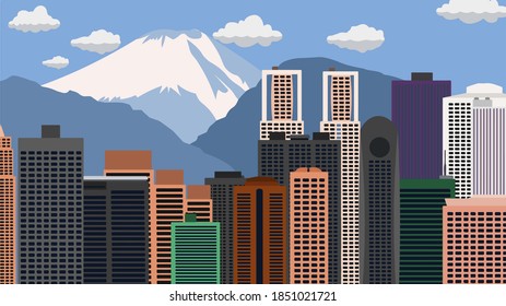 city at day time background vector illustration 