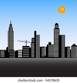 City at daylight vector