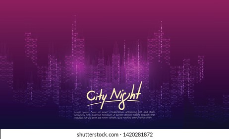 City at daytime. With copy space for text. EPS10, Vector, Illustration. Size ratio 1920x1080 px.