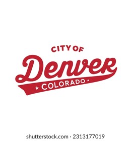 City of Denver lettering design. Denver, Colorado typography design. Vector and illustration.