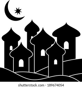 city in desert. vector illustration