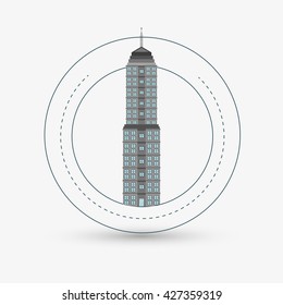 City design. Building icon. Isolated illustration, editable vector