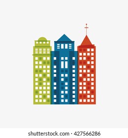 City design. Building icon. Isolated illustration, editable vector