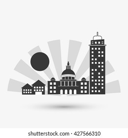 City design. Building icon. Isolated illustration, editable vector