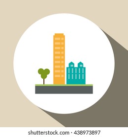City design. Building icon. Isolated illustration