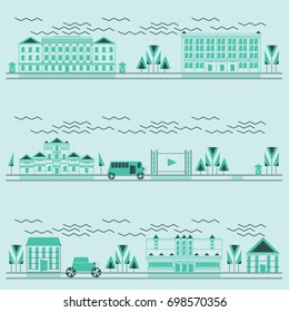 City design elements. Minimalism style. Vector illustration.
