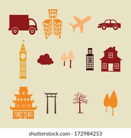 city design over beige background vector illustration