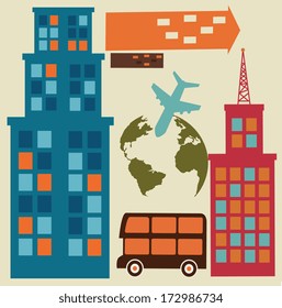 city design over beige  background vector illustration