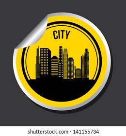 city design over black background vector illustration