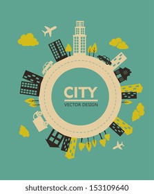 city design over blue background vector illustration 