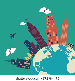 city design over blue background vector illustration