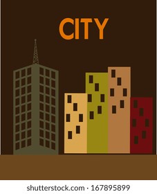 city design over brown  background vector illustration 