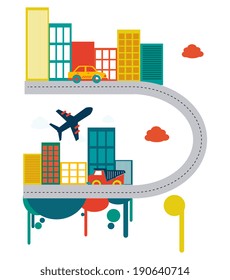 City design over white background, vector illustration
