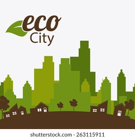 City design over white background, vector illustration.