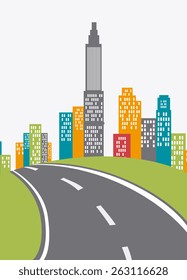 City design over white background, vector illustration.