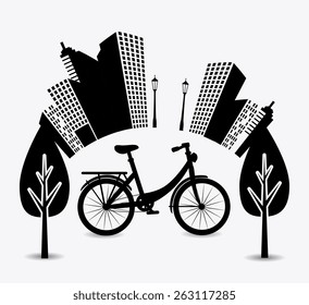 City design over white background, vector illustration.