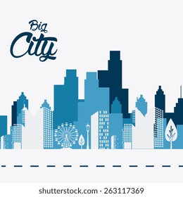 City design over white background, vector illustration.