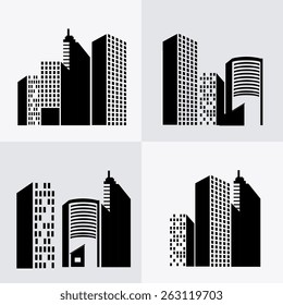 City design over white background, vector illustration.