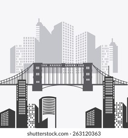 City design over white background, vector illustration.
