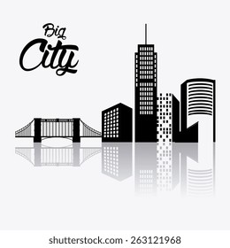 City design over white background, vector illustration.