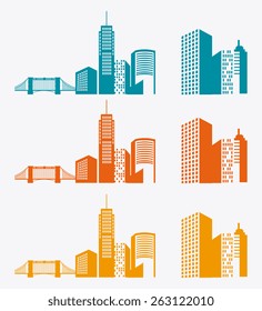 City design over white background, vector illustration.