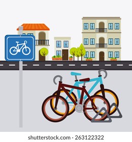 City design over white background, vector illustration.