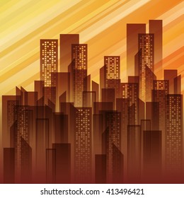 City design. Urban illustration. Buildings concept