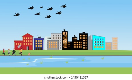 city design vector real flat