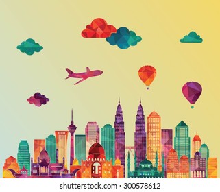 City detailed silhouette. Vector illustration