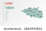 Çankırı City and Districts Illustration Vector Map