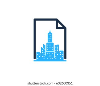 City Docs Paper Icon Logo Design Element