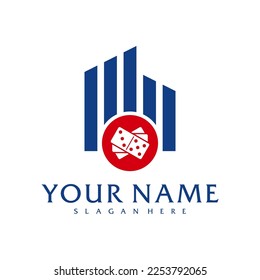 City Domino logo vector template, Creative Domino logo design concepts