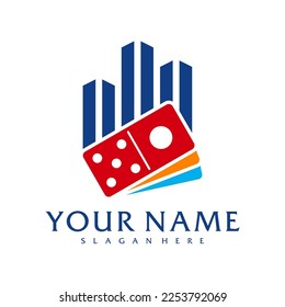 City Domino logo vector template, Creative Domino logo design concepts
