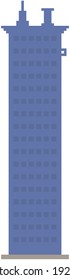City downtown landscape with pixelated skyscraper isolated on white background. Panorama architecture. 8-bit. Design for mobile app, computer game. High rise building, tower for pixel game