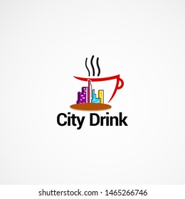 city drink logo vector designs concept, icon, element, and template for company