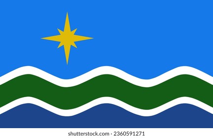 Ilustración vectorial de la bandera Duluth de la ciudad aislada en el fondo. Ciudad del estado de Minnesota. Símbolo de la ciudad de Estados Unidos. Emblema de la ciudad de los Estados Unidos de América. Cartel de la ciudad de Duluth.