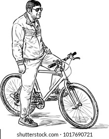 A city dweller with his bicycle