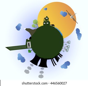 City. Earth. Vector Illustration EPS 10