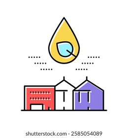 city ecological water color icon vector. city ecological water sign. isolated symbol illustration