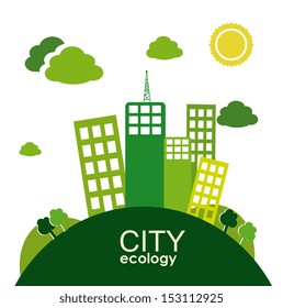 city ecology  design over landscape background vector illustration 