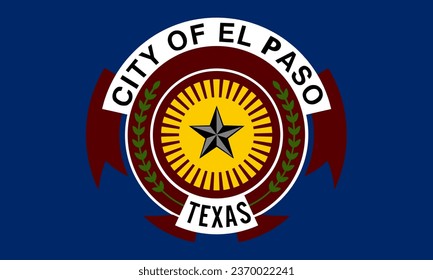 City El Paso flag vector illustration isolated on background. Town in Texas State. USA city symbol. United States of America city emblem. El Paso town banner.