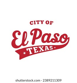 Stadt El Paso Schriftdesign. El Paso, Texas Typografie Design. Vektorgrafik und Illustration.