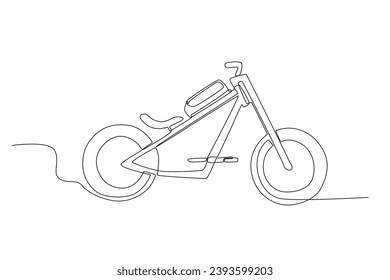 A city electric bike. Electric bike one-line drawing